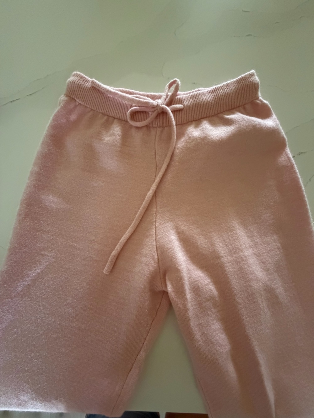 Knitted Pink Drawstring Lounge Pants - Picture 3 of 6